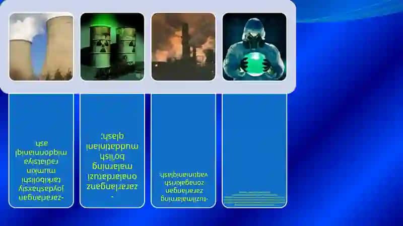 FAVQULOTDA VAZIYATNI BAHOLASH. RADIATSION HOLAT. RADIOAKTIV ZARARLANISH MANBAALARI. RADIOAKTIV ZARARLANISH ZONALARI TAVSIFI. 4