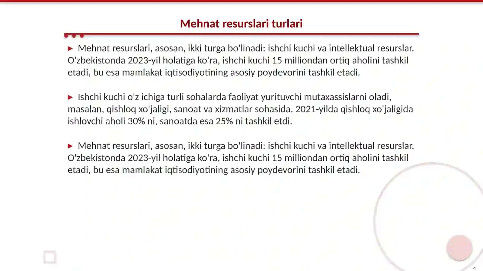 Mintaqalar axolisi va mehnat resurslari 4