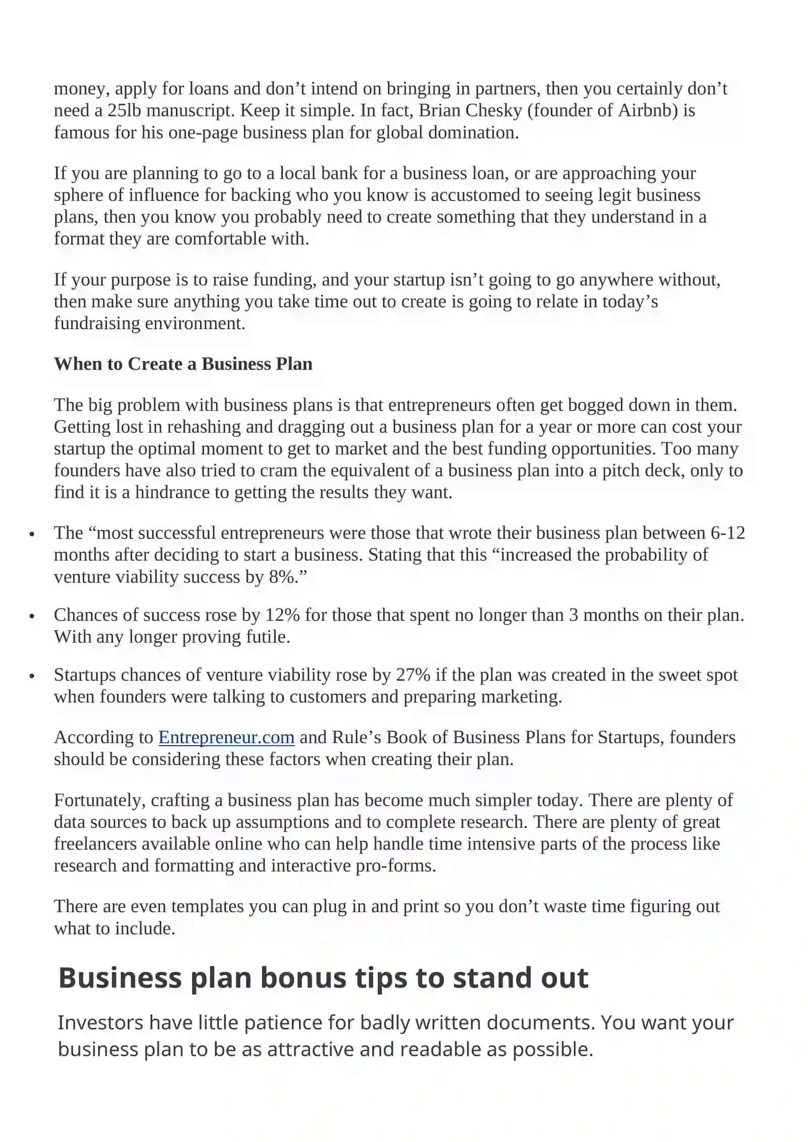 CREATE A BUSINESS PLAN 4