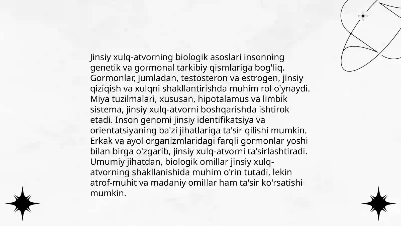 Jinsiy xulq-atvor va shaxslararo munosabatlar: erkaklar va ayollar o'rtasidagi psixologik farqlar 4