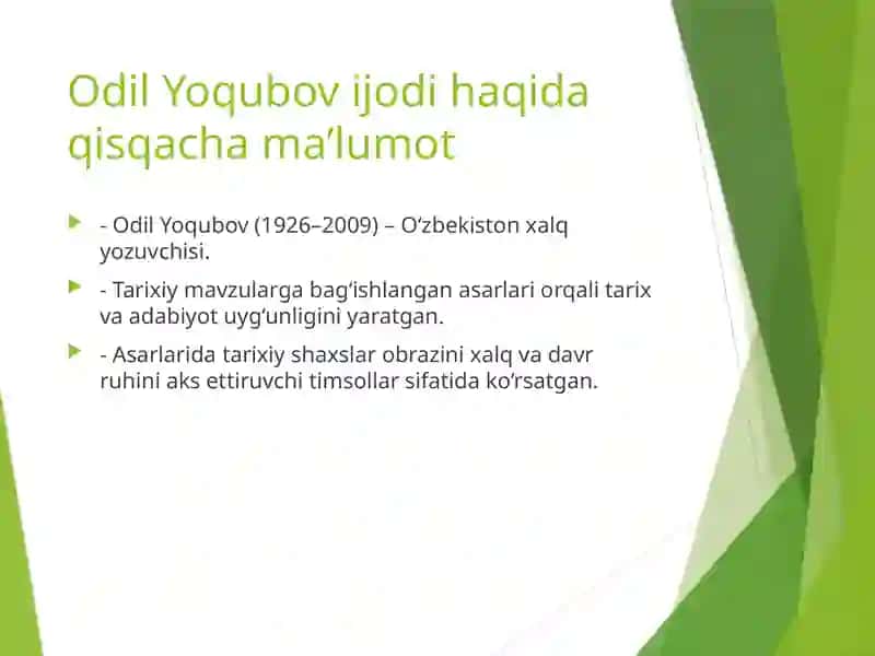 Odil Yoqubov asarlaridagi tarixiy shaxslar tahlili 4