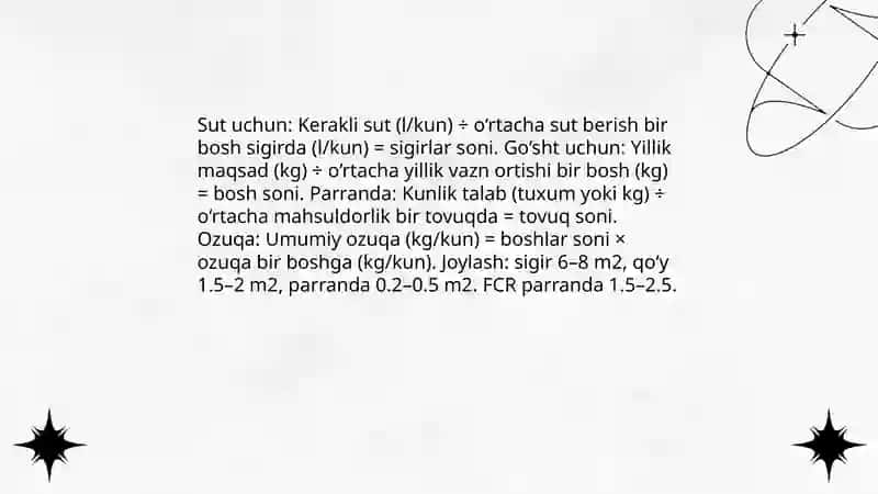 Fermalarni hisoblash usullari 4