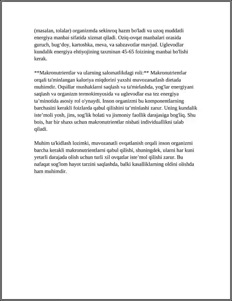 OVQATNING ALMASHINADIGAN VA ALMASHTIRIB BOLMAYDIGAN KOMPONENTLARI 4