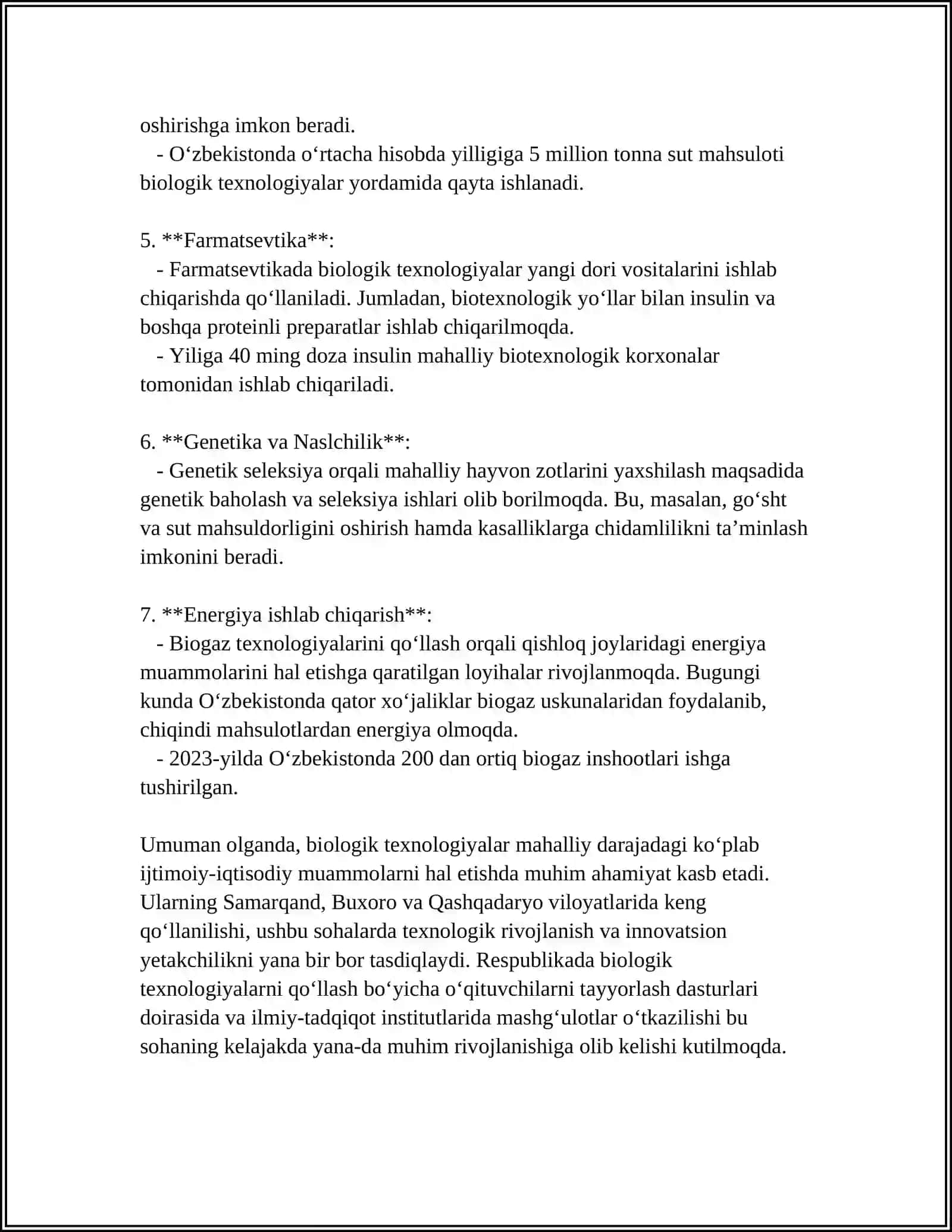 BIOLOGIK TEXNOLOGIYALARDAN LOKAL VA XUSUSIY DARAJADA FOYDALANISH 4