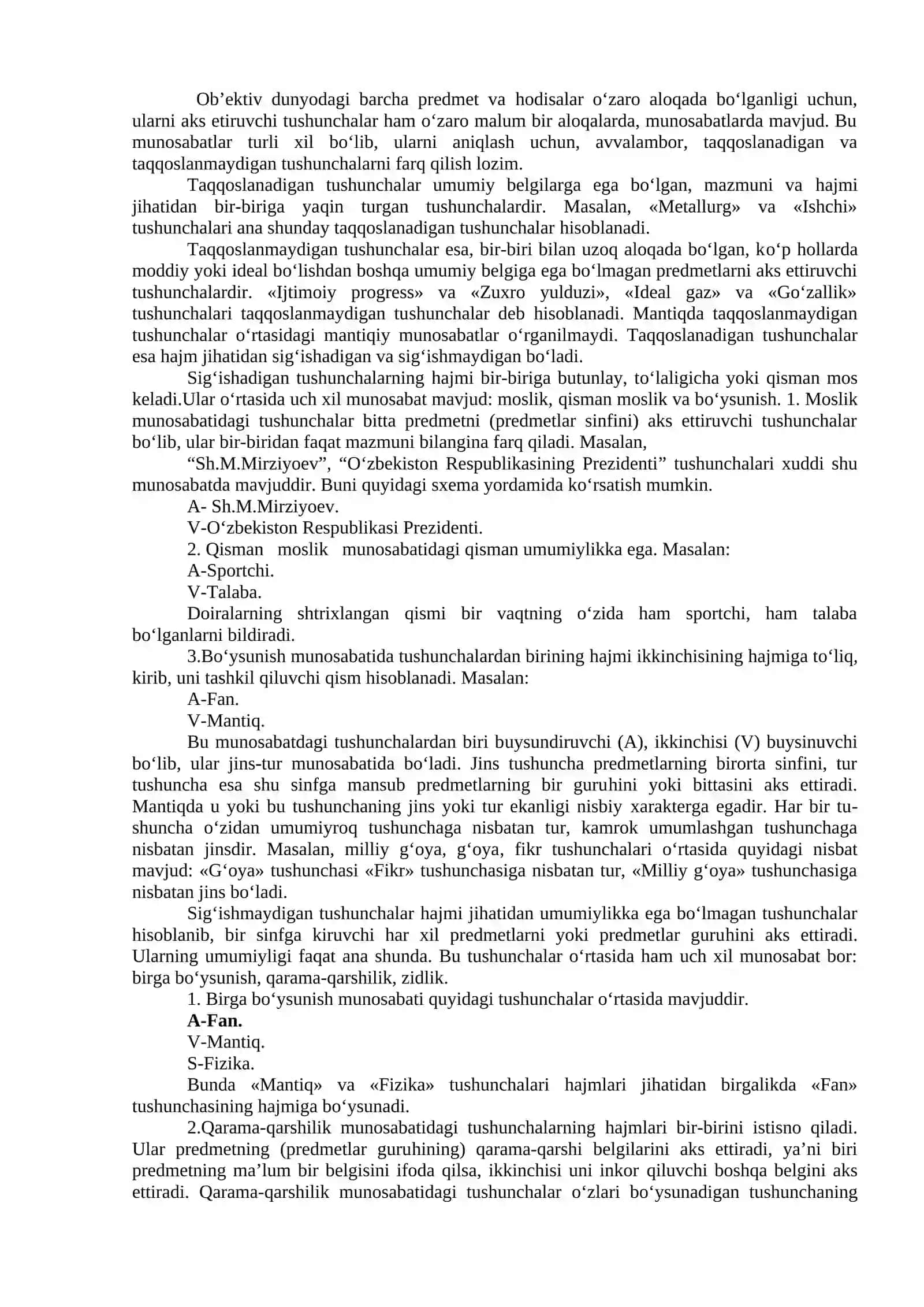 TAFAKKURNING MANTIQIY SHAKLLARI: TUSHUNCHA, HUKM. XULOSA CHIQARISH 4
