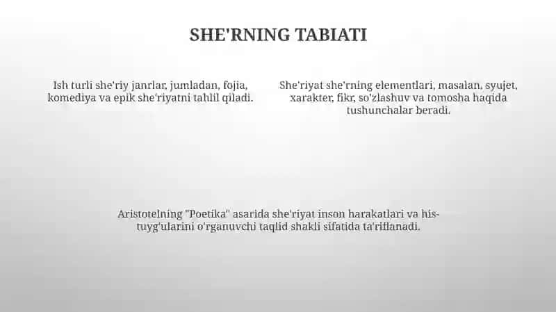 Aristotelning Poetika asarini oʻrganish 4