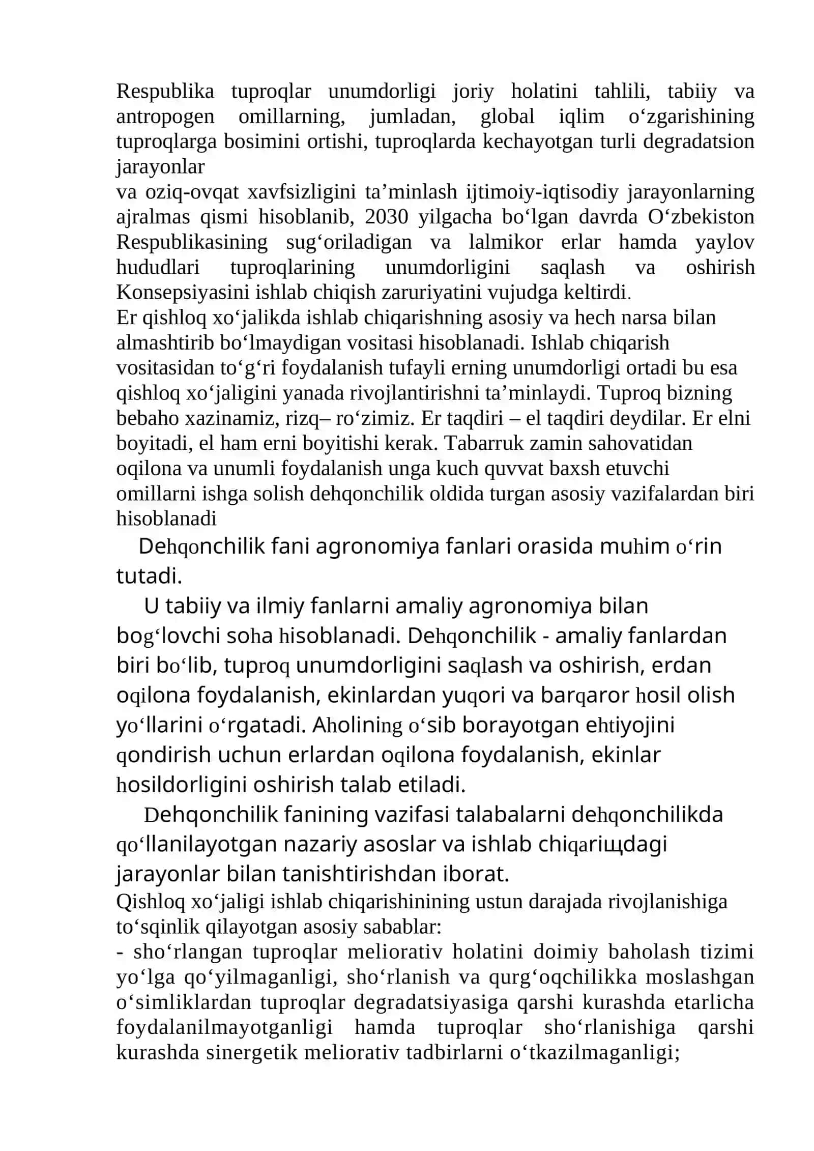 Dehqonchilikning rivojlanish tarixi 4