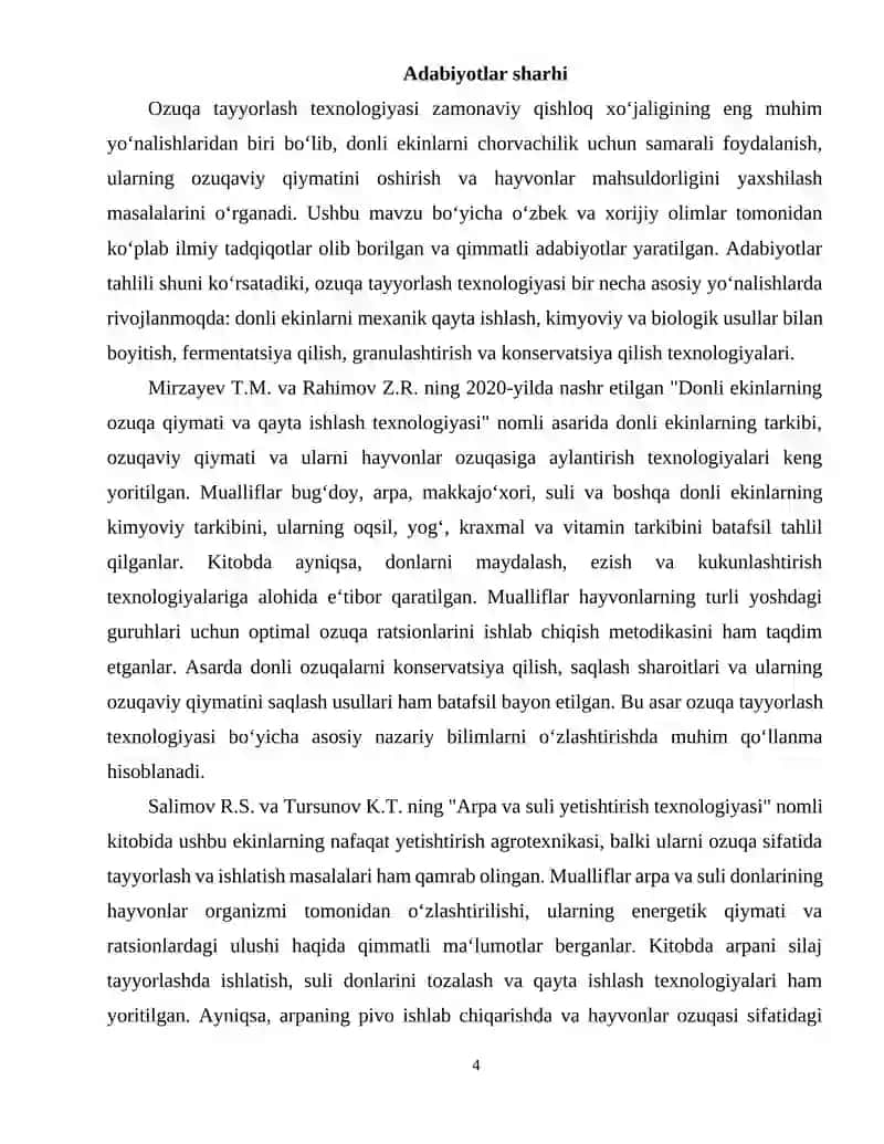 Ozuqa tayyorlash texnologiyasi 4