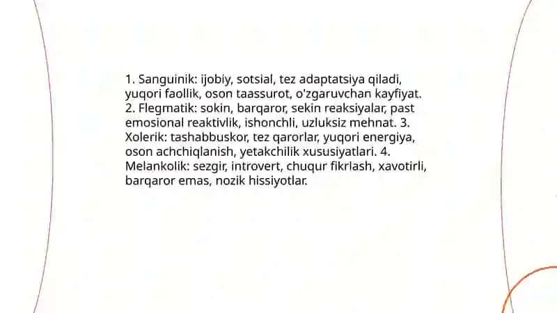 Temperament va faoliyatning individual xususiyatlari 4