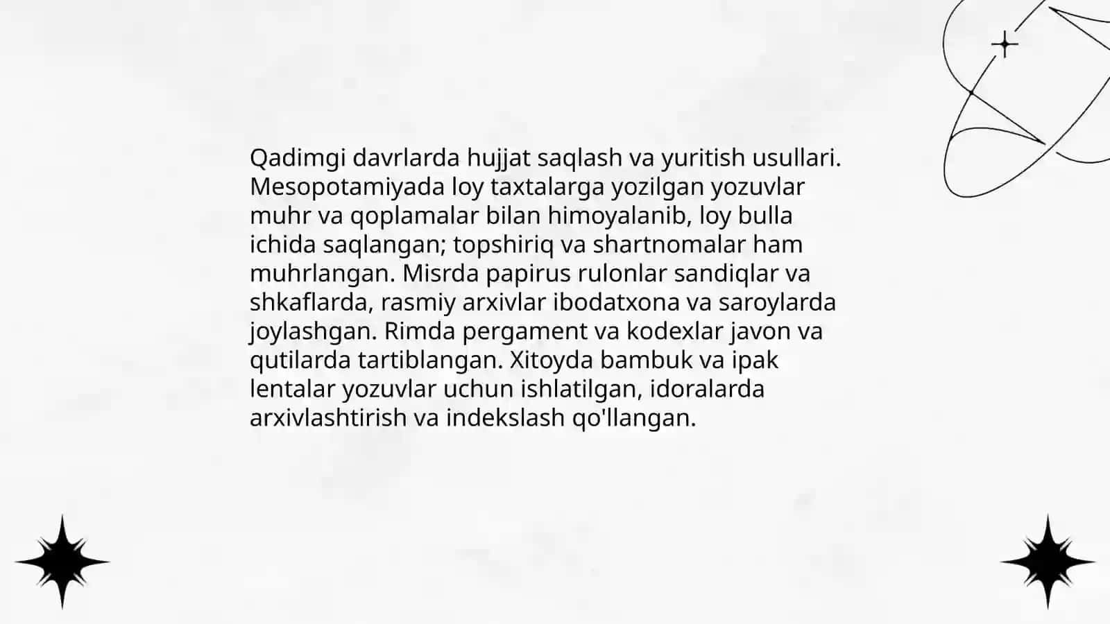 Hujjatchilik tarixi. Normativ(me'yoriy) hujjat tushunchasi 4