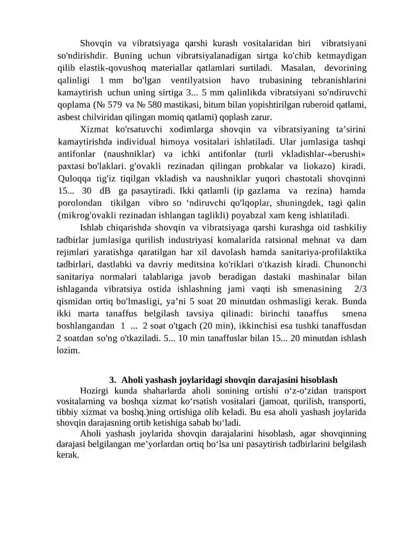 Ishlab chiqarishdagi shovqin va vibratsiyani hisoblash 4