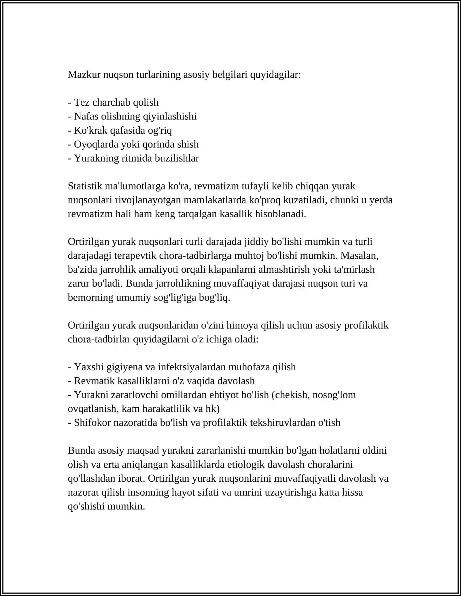 ORTTIRILGAN YURAK NUQSONLARI 4