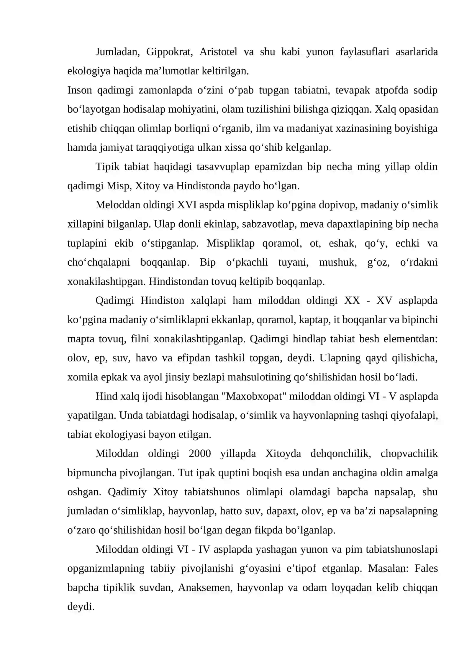 EKOLOGIYA FANINI PREDMETI VA VAZIFALARI 4