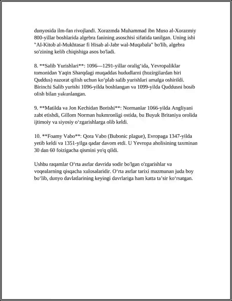 Oʻrta asrlar tarixi 4
