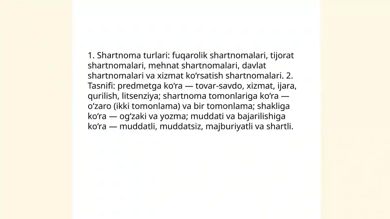 Shartnoma va unga qoʻyilgan talablar 4