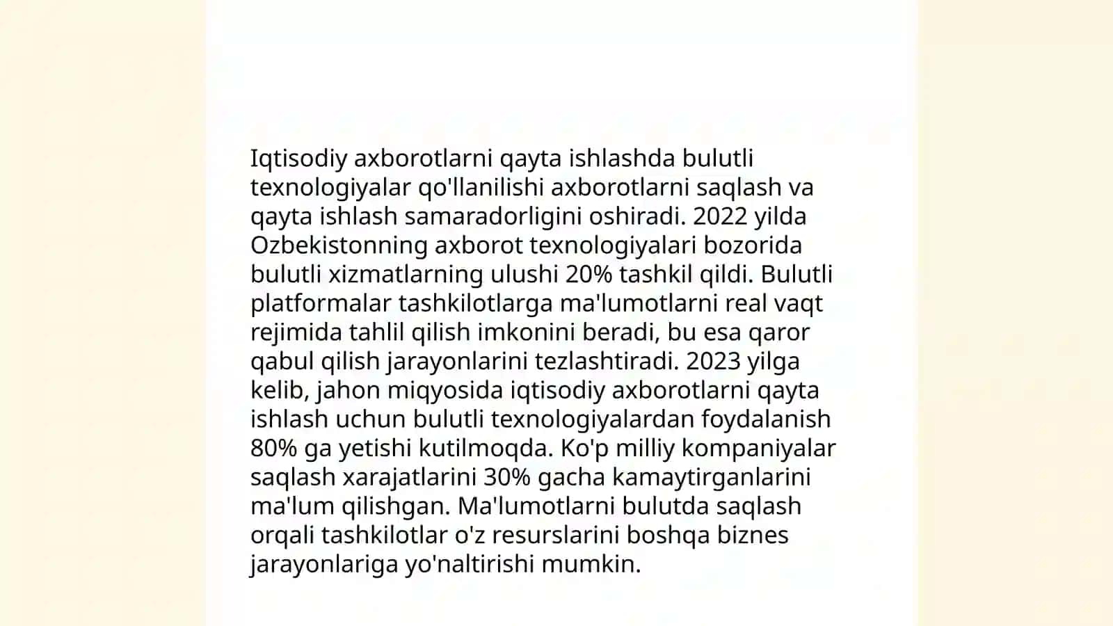 Iqtisodiy axborotlarni qayta ishlash jarayonida bulutli texnologiyalardan foydalanish 4
