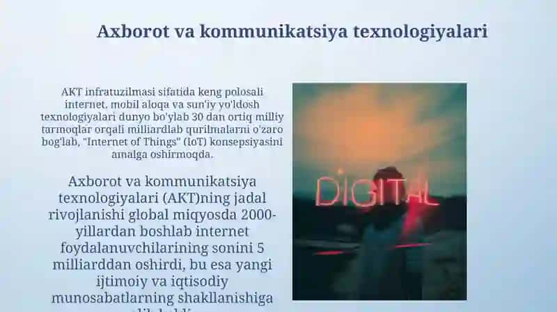 Raqamli jamiyat. Axborotlarning nazariy asoslari 4