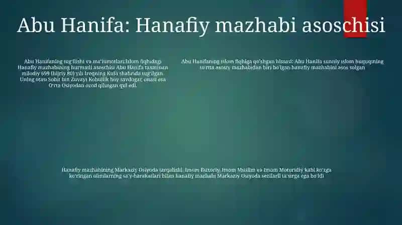 Hanafiy Mazhabi Rivojida Markaziy Osiyo Faqihlarining Roli Va Hissasi 4