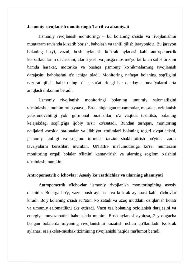 Jismoniy rivojlanish monitoringi: Asosiy tushunchalar va usullar 4