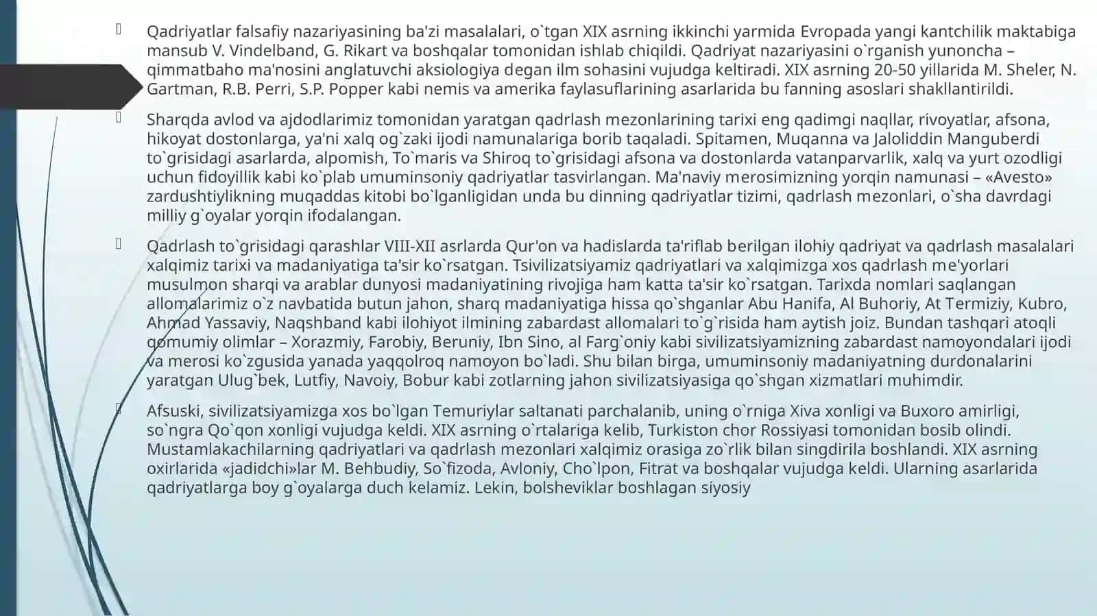 Qadriyat tushunchasining manosi va umumiy tavsifi 4