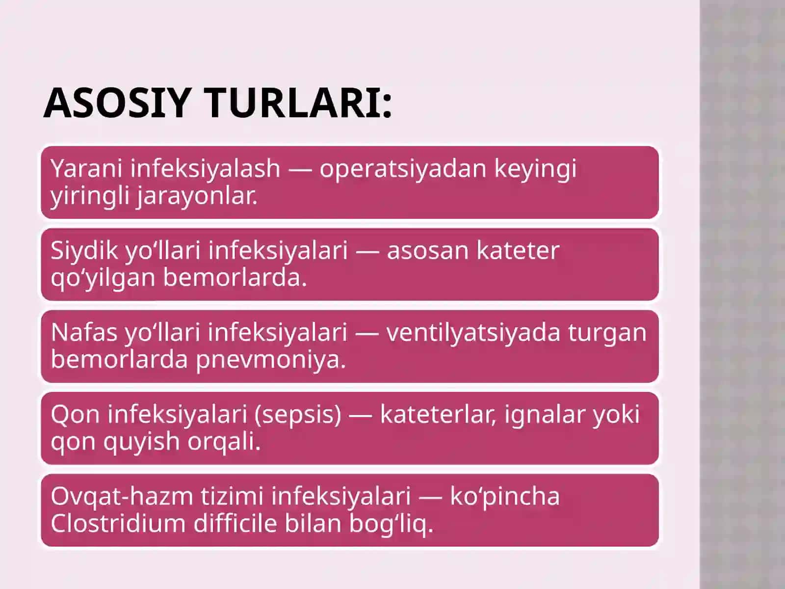Kasalxona ichki infeksiyalarini kelib chiqishi uchun havo muhitining bakteriologik ifloslanganligini ahamiyati 4