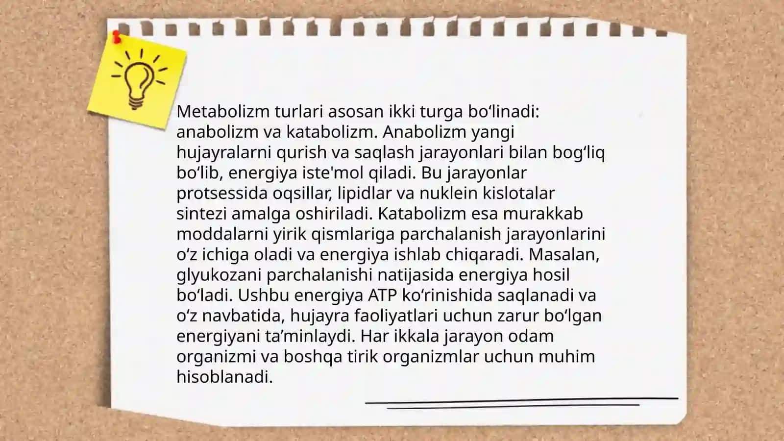 Moddalar va energiya almashinuvi. Yosh xususiyatlari 4