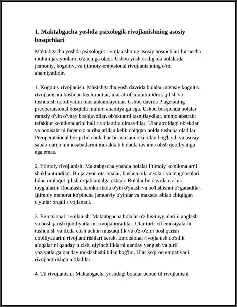 PSIXOLOGIK RIVOJLANISHNING ASOSIY BOSQICHLARI 4