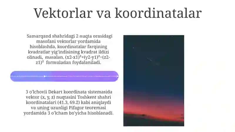 Fazoda nuqtalarni koordinatalari 4