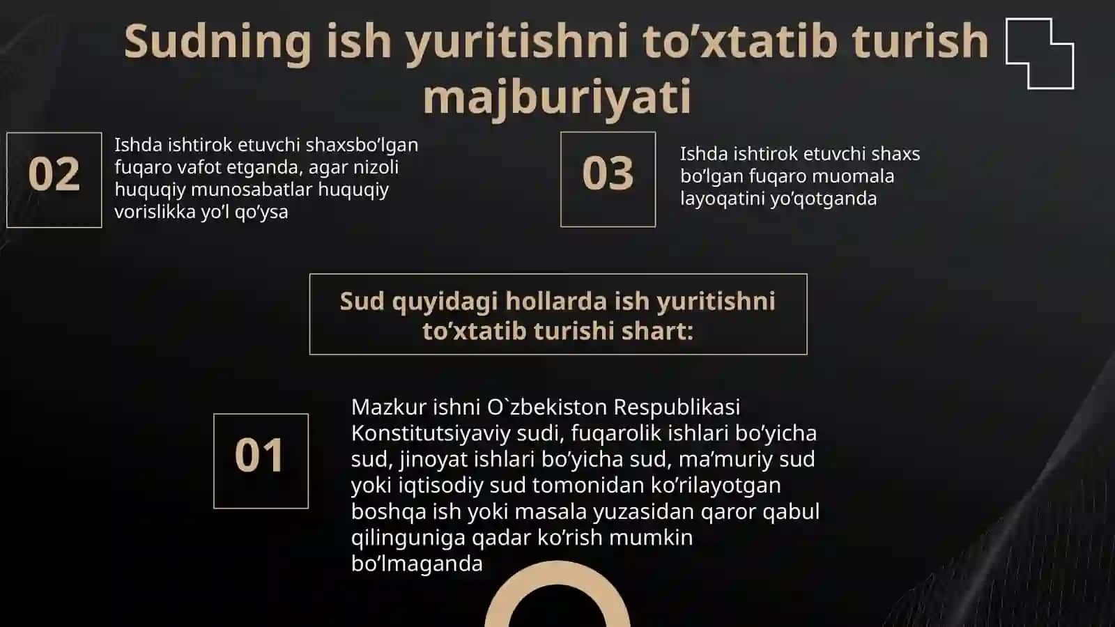 ISH YURITISHNI TO’XATIB TURISHARIZANI (SHIKOYATNI) KO’RMASDAN QOLDIRISHISH YURITISHNI TUGATISH 4