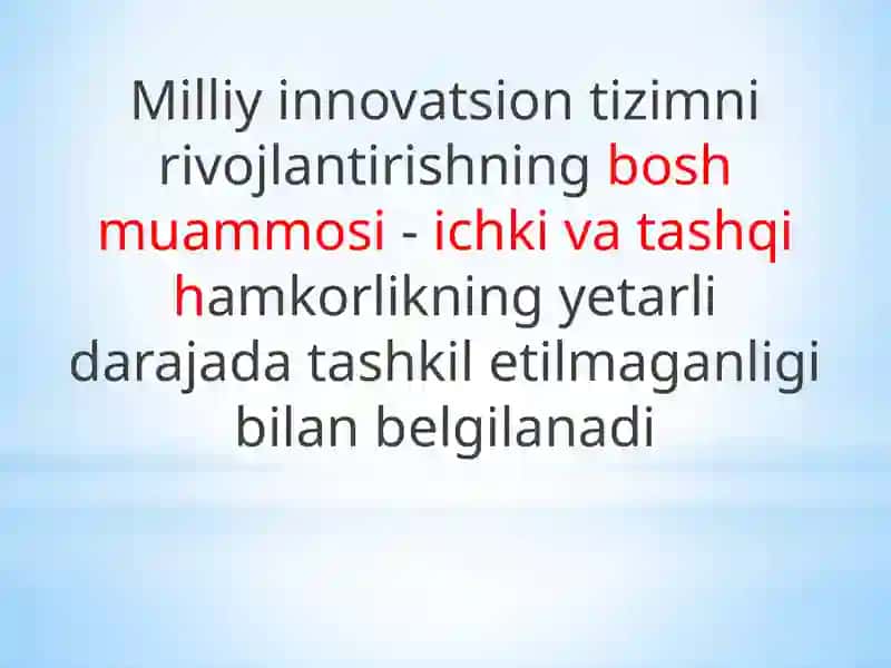 O’zbekiston iqtisodiyotining innovatsion rivojlanish yo’li 4