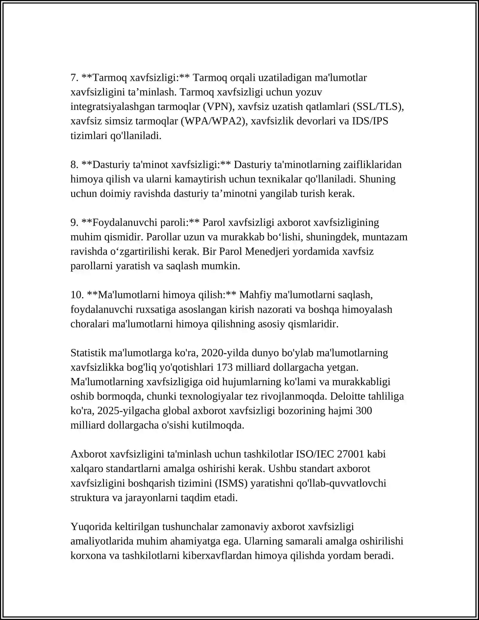 AXBOROT KOMMUNIKATSIYA TIZIMLARIDA AXBOROT XAVFSIZLIGI 4