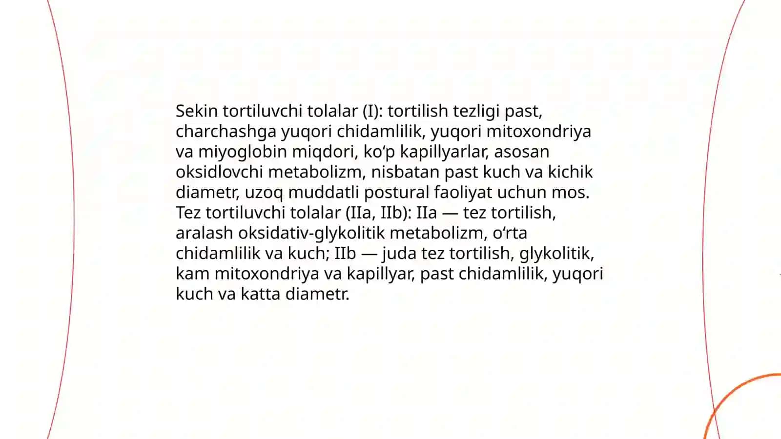Mushaklar biodinamikasi va mushak toqimasining xususiyatlari 4