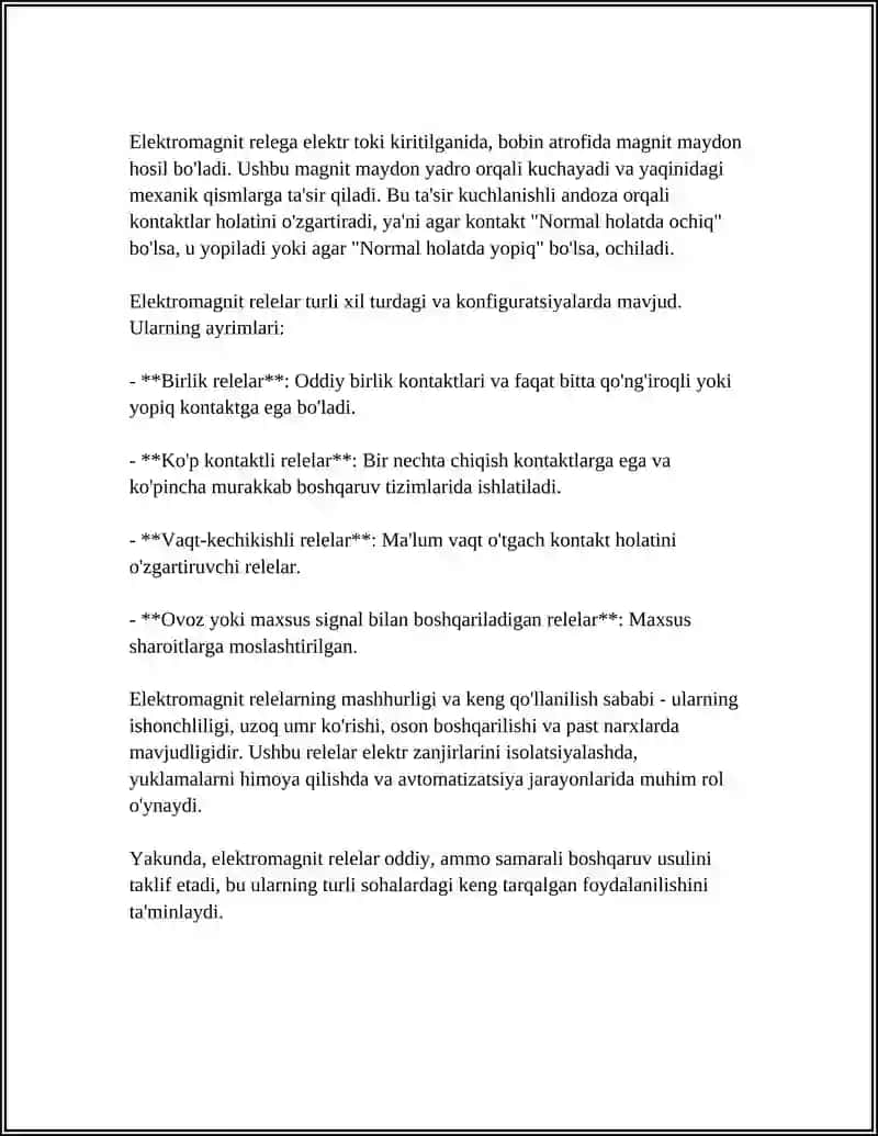 RELE TURLARI VA ULARNING ISHLASH PRINSIPLARI 4