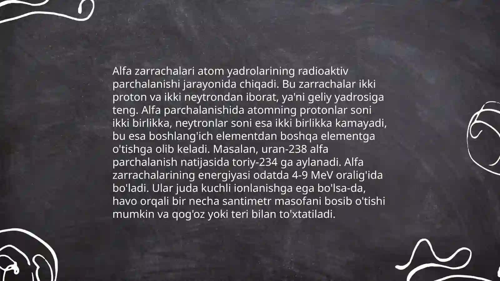 Alfa - zarralarning sochilishi 4