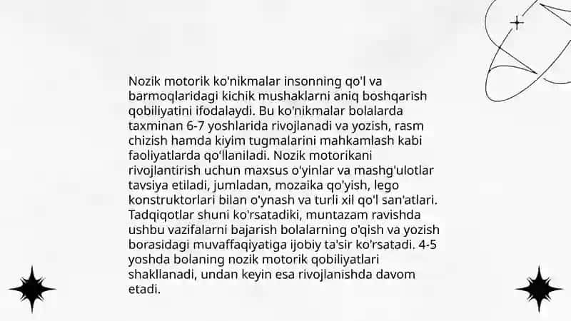Ilk bolalik davrida harakat malakalarining rivojlanishi 4