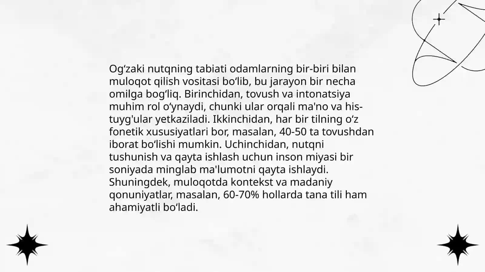 Yozma va ogʻzaki nutq. Farqlari va oʻxshashliklari 4