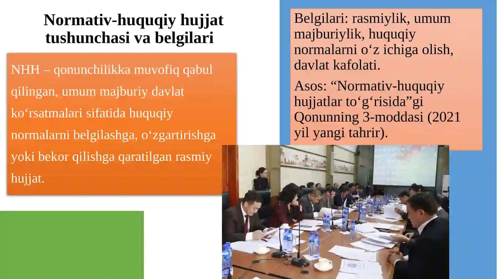 Normativ-huquqiy hujjatlar loyihalarini rejalashtirish, tashabbus qilish va tayyorlash 4