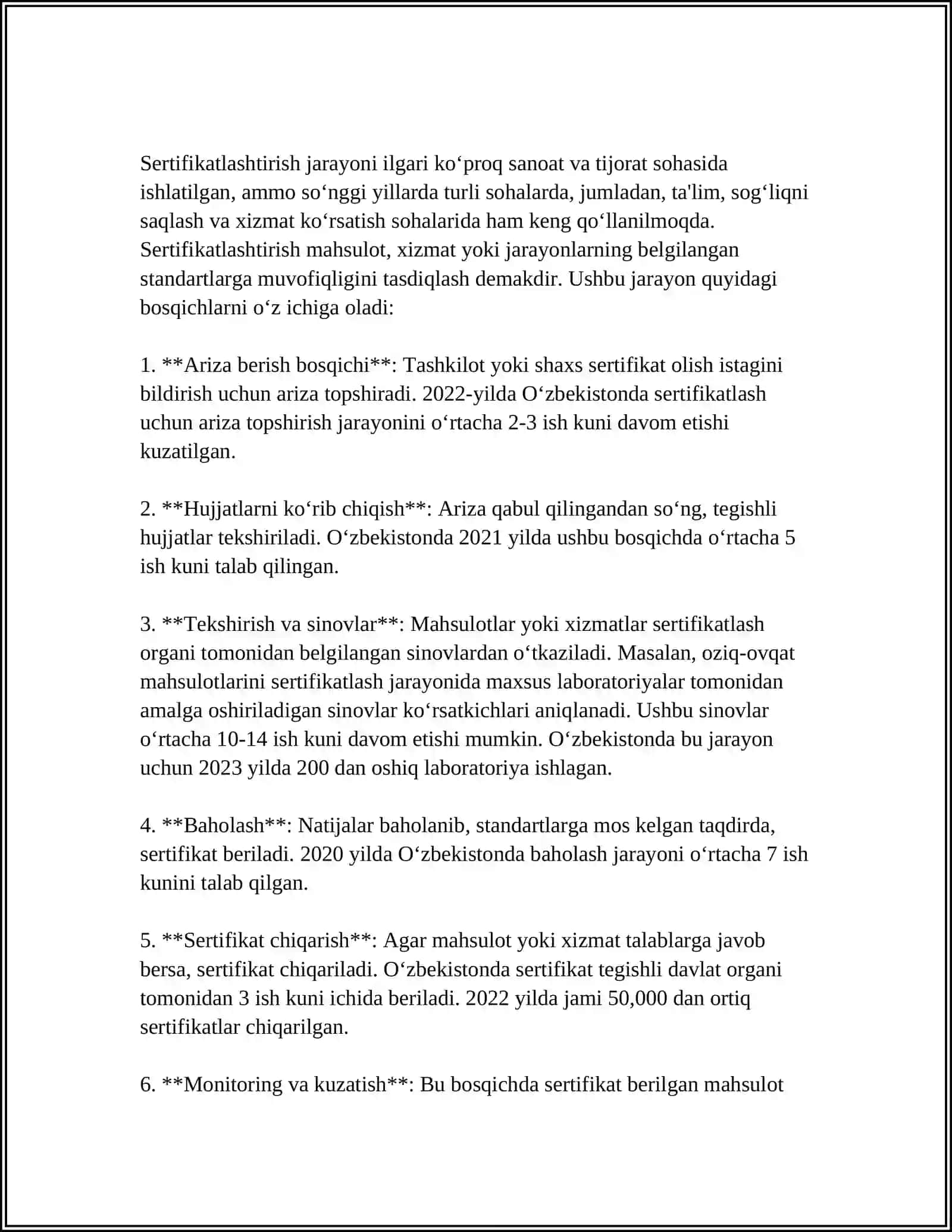 TO'QIMACHILIK MATERIALLARINI SERTIFIKATLASHTIRISHNI O'RGANISH 4