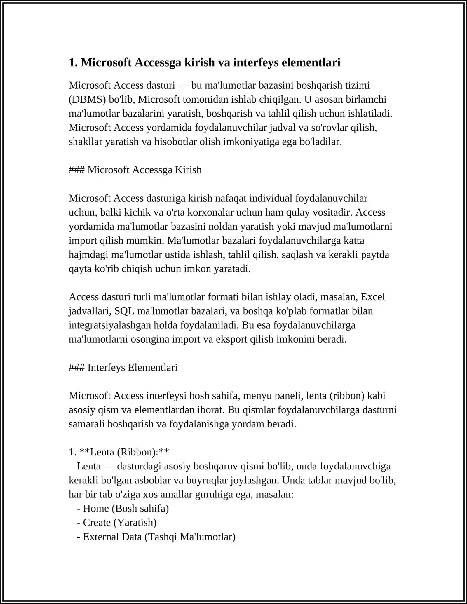 Microsoft Accessga Kirish 4