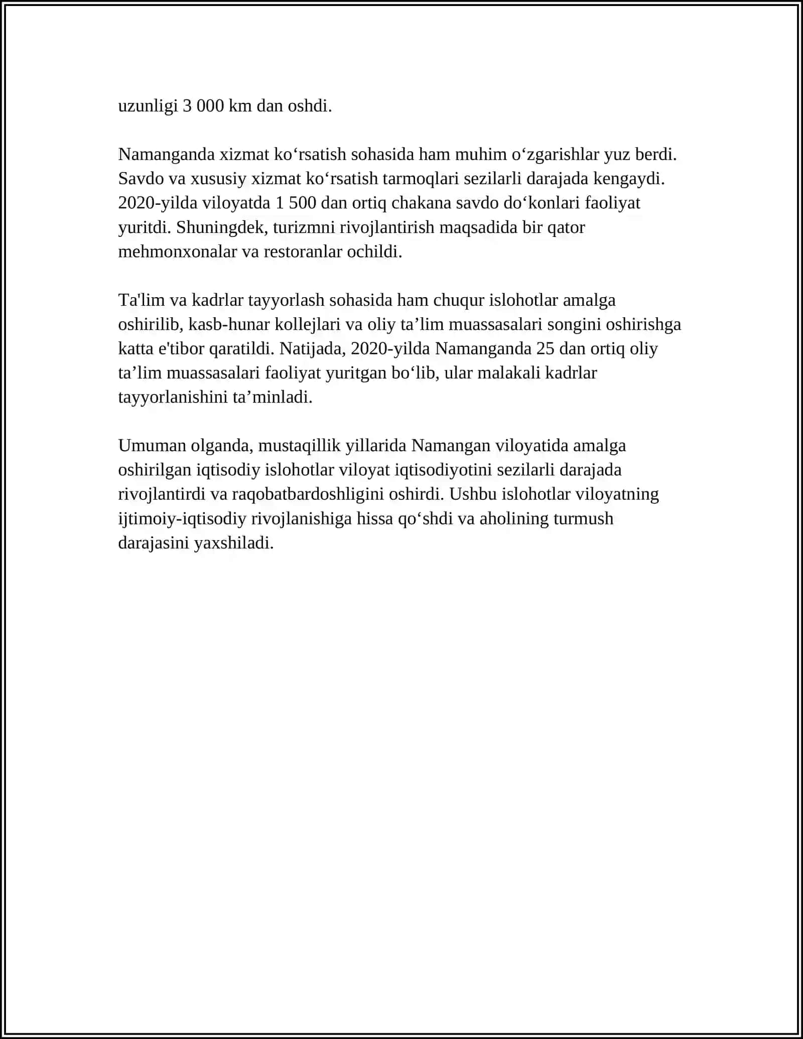 MUSTAQILLIK YILLARDA NAMANGAN ISLOHOTLARI 4