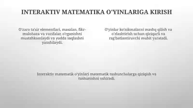 Interaktiv oʻyinlar 4