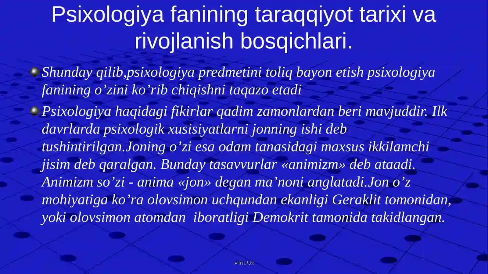 PSIXOLOGIYA FANINING TARAQQIYOT TARIXI 4
