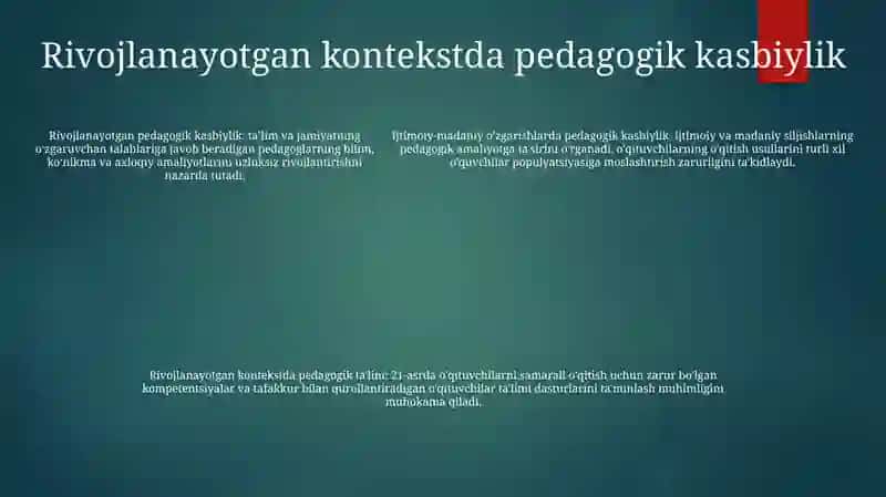 Ijtimoiy-Madaniy O'Zgarishlar Sharoitida Pedogogik Professionalizm Va Pedogogik Ta'Lim 4