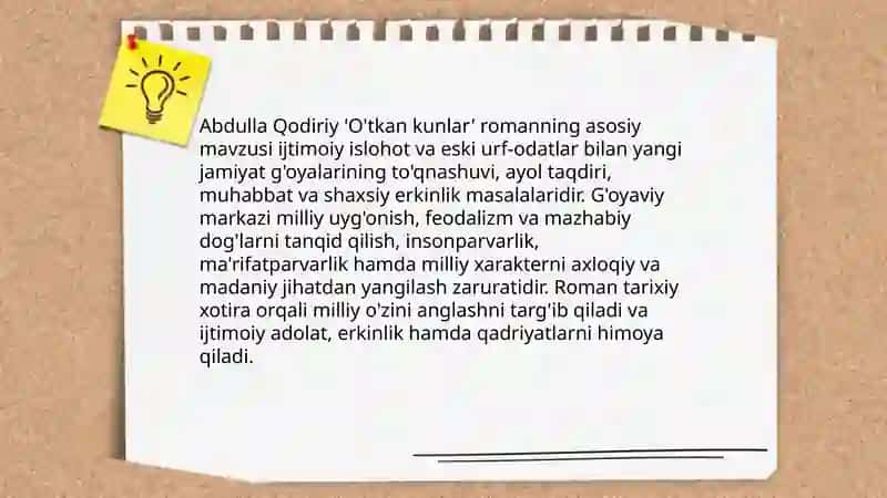 Abdulla Qodiriy "Òtkan kunlar" romani 4