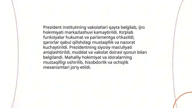 O'zbekiston mustaqillik yillarida amalga oshirilgan davlat boshqaruvidagi islohotlar 4