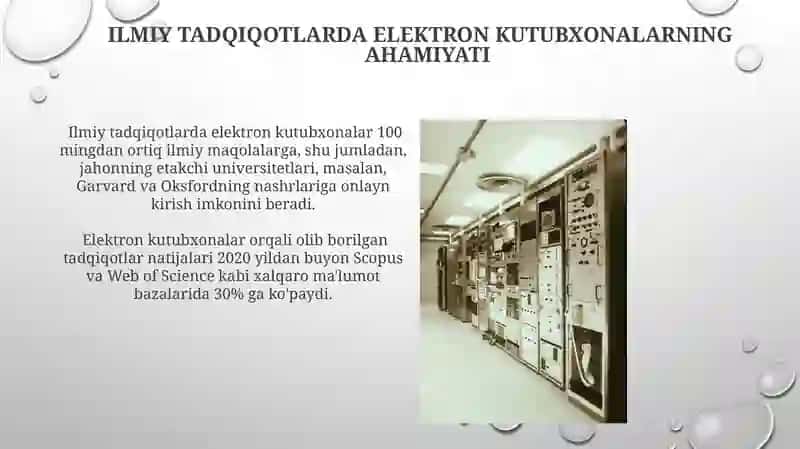 Elektron kutubxonalar va ularning ilmiy ishlarda ahamiyati 4