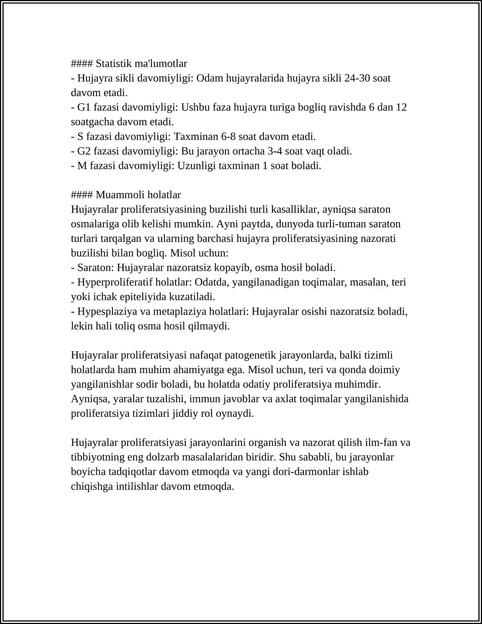 HUJAYRALAR POLIFERATSIYASI- MITOZ VA MEYOZ 4