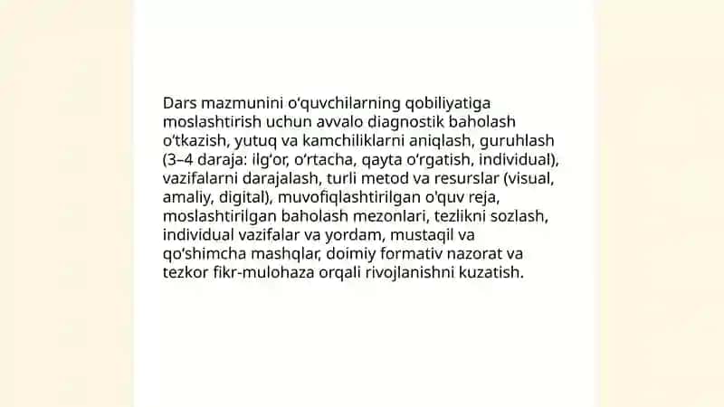 Sinf rahbarining oʻquv faoliyati samaradorligini oshirishga qoʼyilgan talablar 4