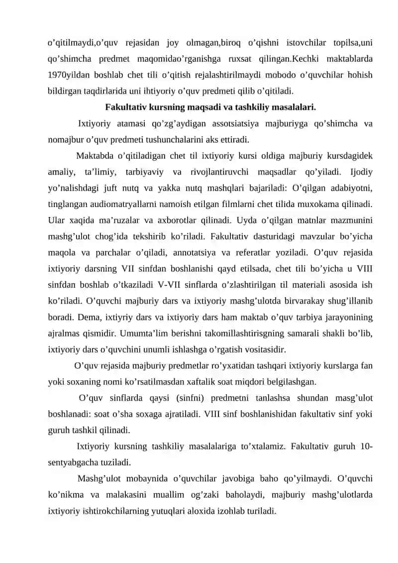 Chet tili o’rganishda fakultativ va to’garak ishlarining ahamiyati 4