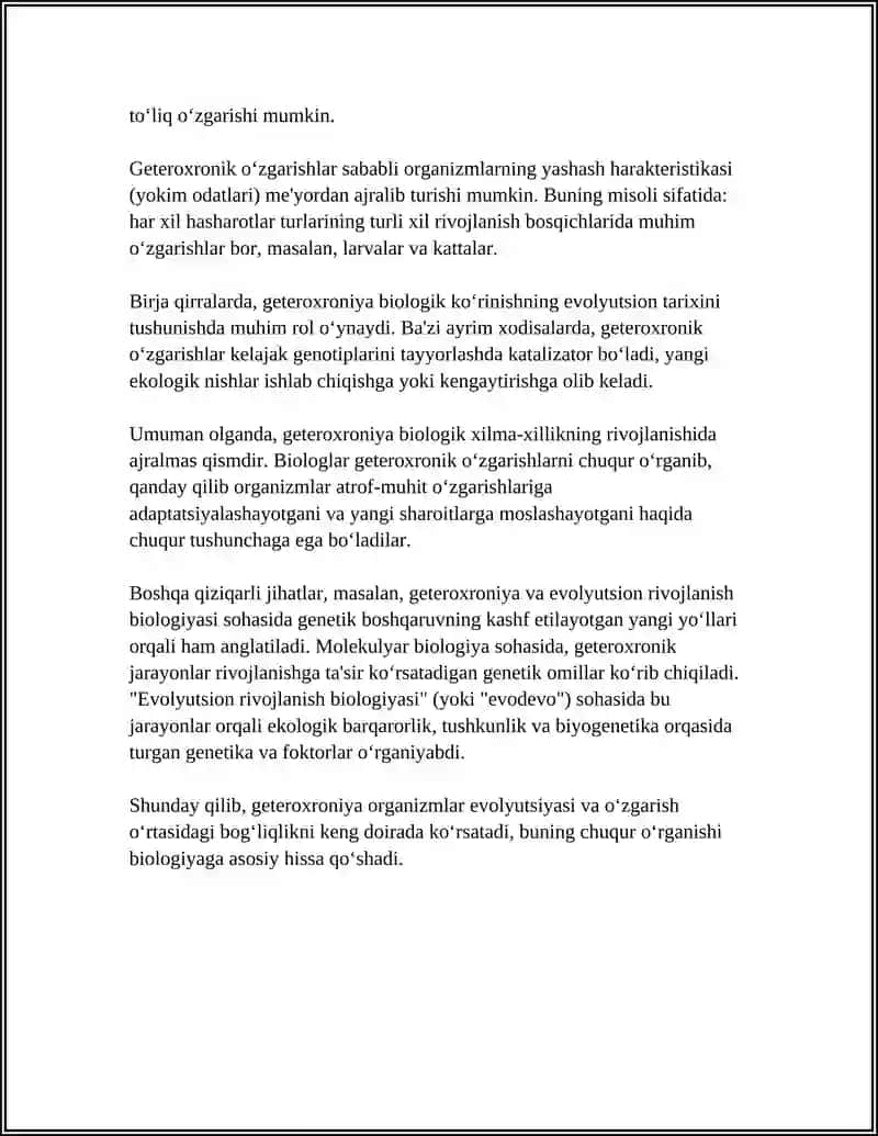Ósish va rivojlanish geteroxroniyasi 4